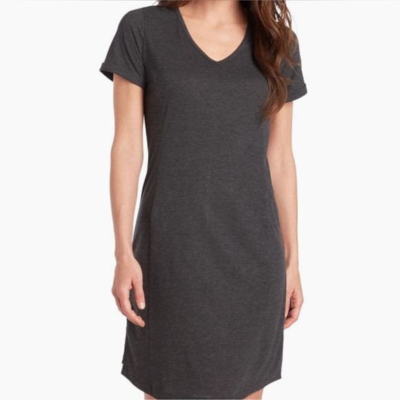 Kuhl Dresses & Skirts - Kuhl Inara dark grey short sleeve t shirt style outdoor dress size small